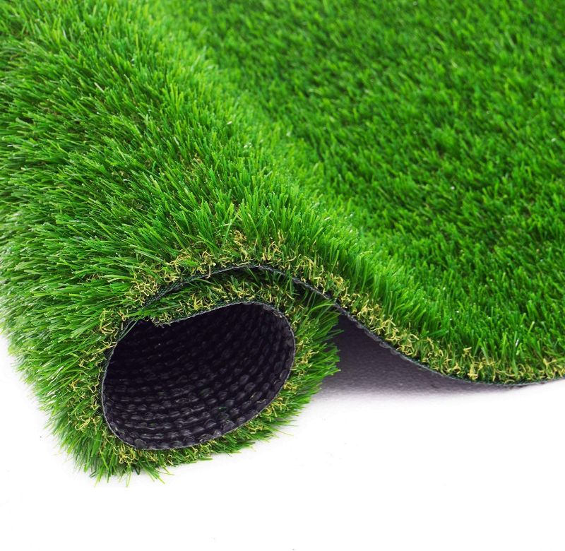 Photo 1 of BEAUTYFLOWER Artificial Grass Rug , 4 Tone Realistic Indoor Outdoor Garden Lawn Landscape Patio Synthetic Turf Mat Synthetic Turf Mat for Dogs Cats Pets (2.6ft x 3.3 ft=8.59 sq ft)
