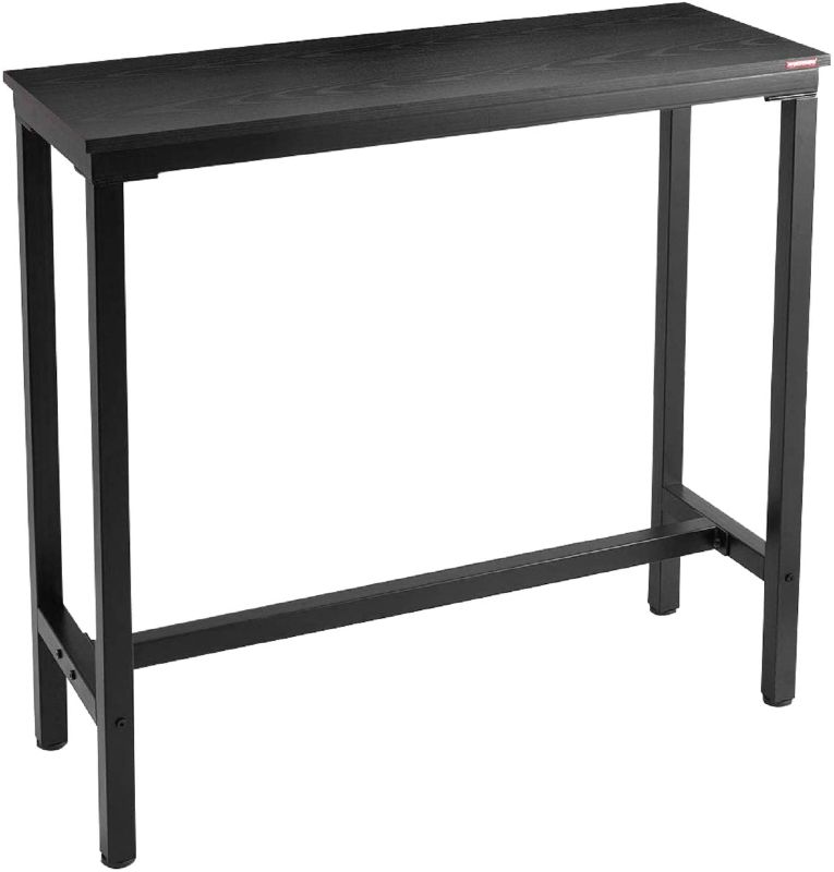 Photo 1 of Mr IRONSTONE 39.4” Bar Table Pub Dining Height Table Black Bistro Table (Indoor USE ONLY)
