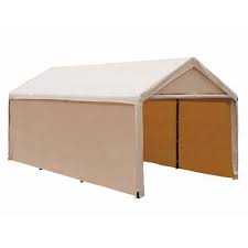 Photo 1 of 10 ft. x 20 ft. Beige Steel Heavy-Duty Canopy Carport
