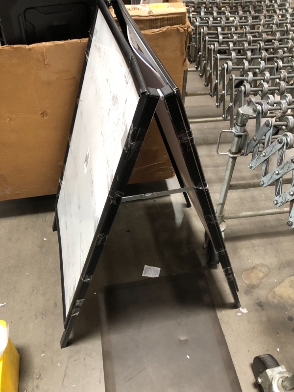 Photo 2 of *USED*
*SEE last pictures for damage* 
Whiteboard Easel Double Side Stand for Restaurant Cafe Bar Menu, Metal Frame