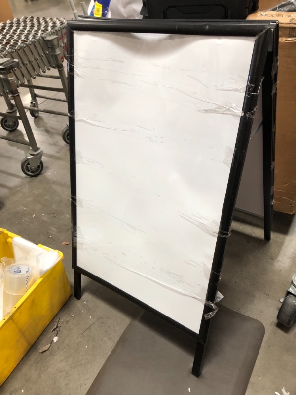 Photo 1 of *USED*
*SEE last pictures for damage* 
Whiteboard Easel Double Side Stand for Restaurant Cafe Bar Menu, Metal Frame