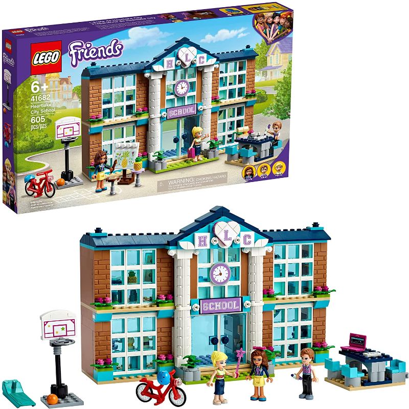 Photo 1 of *USED*
*MISSING people, UNSURE what else is missing* 
LEGO Friends Heartlake City School 41682 Building Kit; Pretend School Toy Fires Kids’ Imaginations and Creative Play; New 2021 (605 Pieces)
