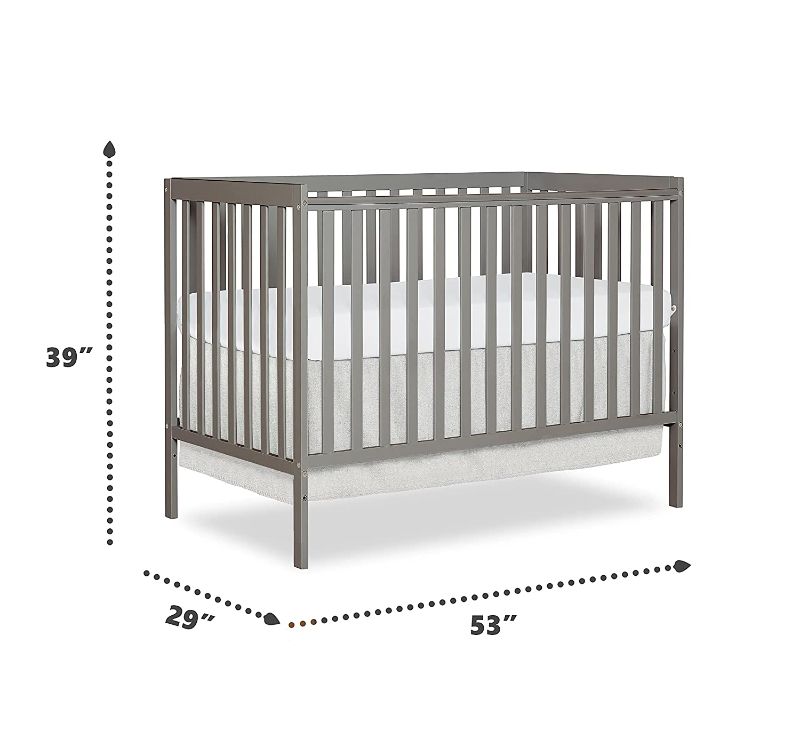 Photo 1 of Dream On Me Synergy 5-in-1 Convertible Crib in Cool Grey, Greenguard Gold Certified
