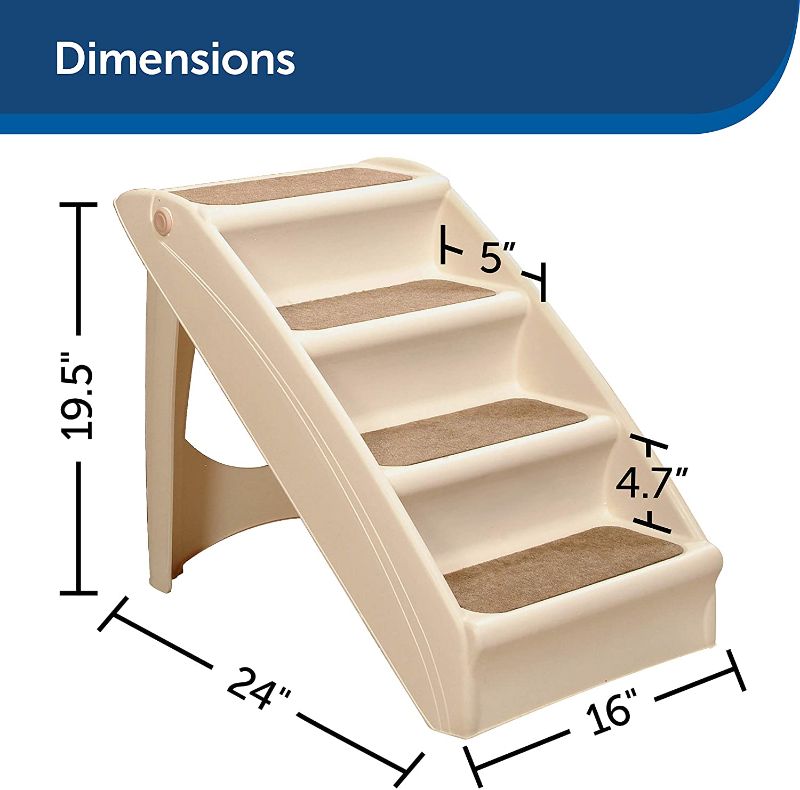 Photo 1 of *USED*
PetSafe CozyUp Folding Pet Steps - Foldable Dog Stairs for High Beds - Dog Steps for Large Dogs, Puppies and Cats - Pet Stairs Support up to 200 Pounds - 19.5 to 25 Inches High
