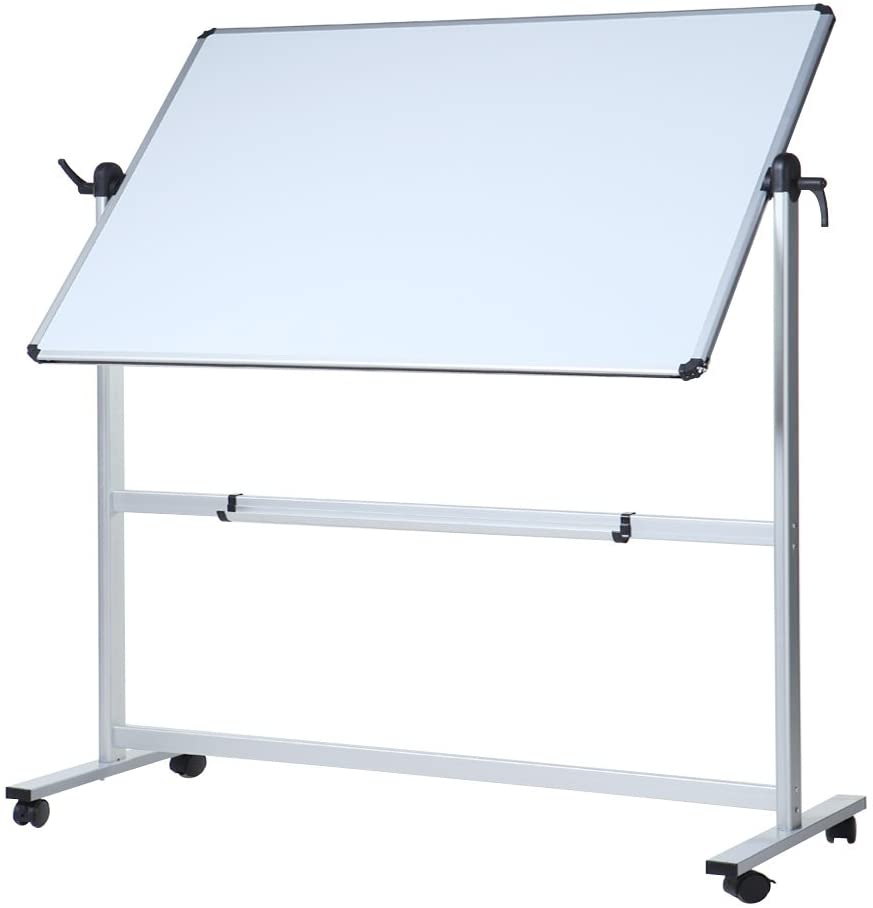 Photo 1 of *SEE last pictures for damage* 
*MISSING wheels, manual and hardware* 
VIZ-PRO Double-Sided Magnetic Mobile Whiteboard,72 x 40 Inches Aluminium Frame and Stand
