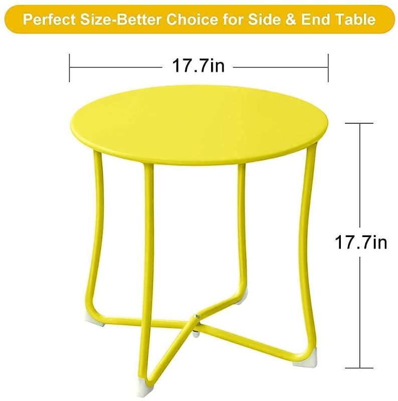 Photo 1 of Amagabeli Metal Patio Side Table 18” x 18” Heavy Duty Weather Resistant Anti-Rust Outdoor End Table Small Steel Round Coffee Table Porch Table Snack Table for Balcony Garde
