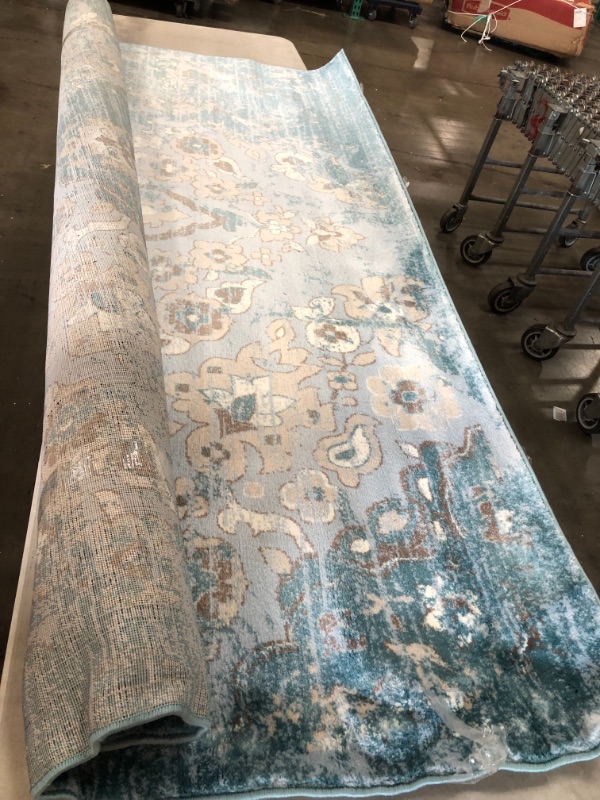 Photo 2 of 4620 Distressed Blue 7'10x10'6 Area Rug Carpet Large New
