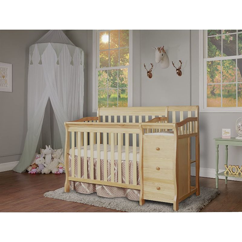 Photo 1 of Dream On Me Jayden 4-in-1 Mini Convertible Crib And Changer in Natural, Greenguard Gold Certified
