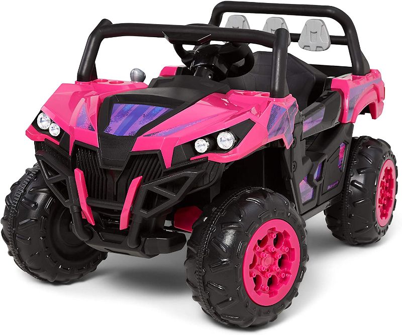 Photo 1 of Kid Trax Toddler UTV Electric Ride-On Toy, Kids 3-5 Years Old, 6 Volt Battery and Charger, Max Rider Weight 60 lbs, LED Headlights, Pink
