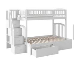 Photo 1 of BOX 2 OF 3 ONLY 1 BOX
Twin Full Bunk Bed with Drawers White 

//SIMILAR TO REFERENCE PHOTO 