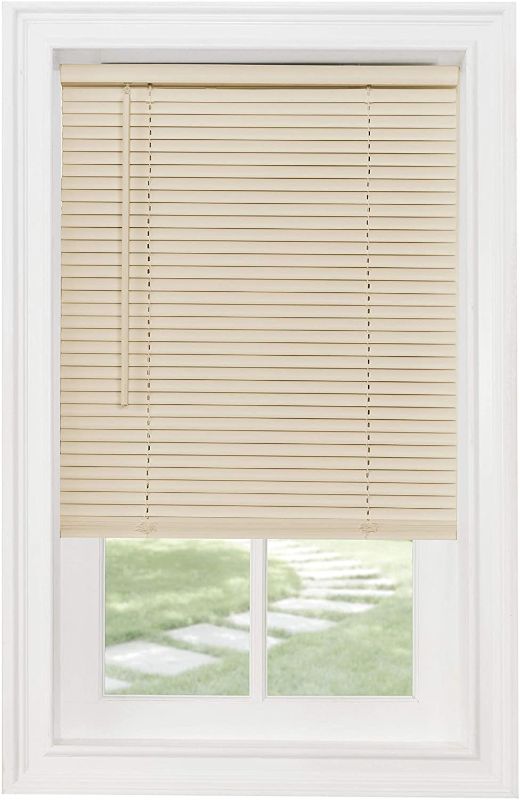 Photo 1 of Achim Home Furnishings Cordless GII Morningstar 1" Light Filtering Mini Blind, Length 64inch drop X Width 43inch, Alabaster
