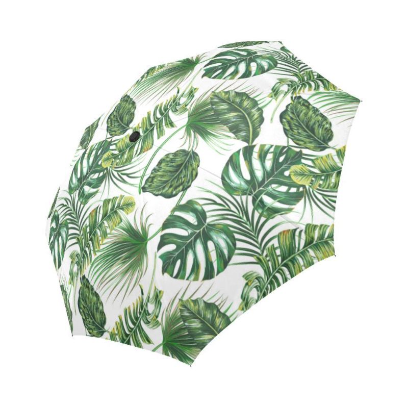 Photo 1 of GREEN PATTERN TROPICAL PALM LEAVES UMBRELLA
