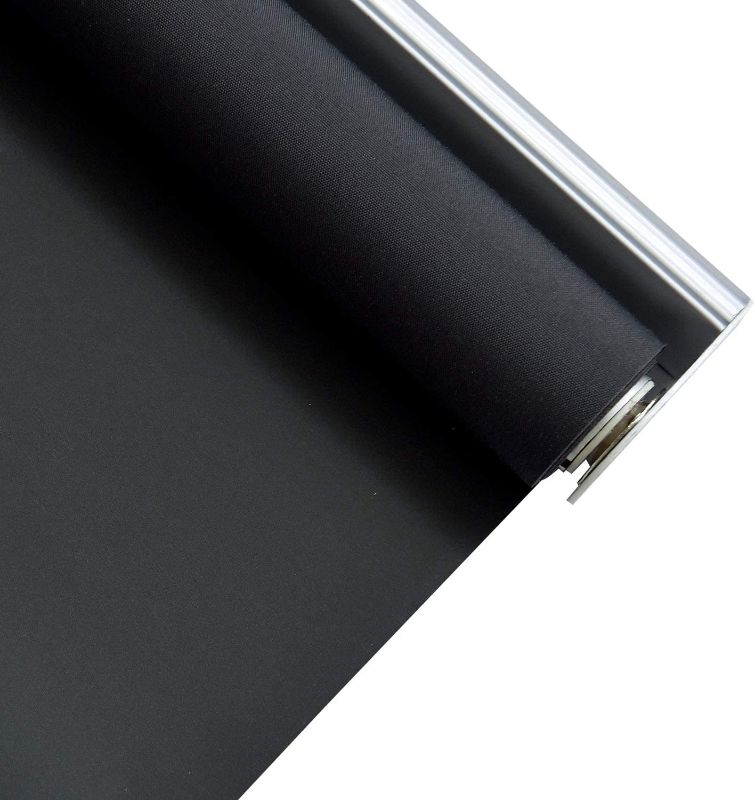 Photo 1 of ALLBRIGHT Classic 100% Blackout Cordless Thermal Insulated Fabric Vinyl Roller Shades Blinds for Windows, Easy to Install, NightBlack, 42" Wx 72" H

