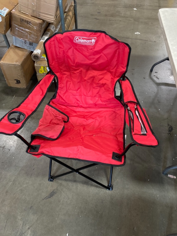 Photo 2 of Coleman Oversize Quad Chair with Cooler, Red