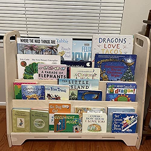 Photo 1 of Large Montessori Bookshelf | Toddler Bookcase - Kids Library - Montessori Wooden Furniture | Nursery Gift | Wooden Book Shelf - Made in USA
