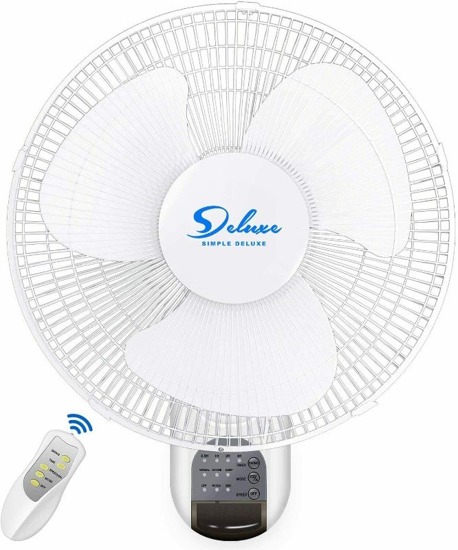 Photo 1 of Simple Deluxe 16'' Quiet Digital Wall Mount Oscillating Exhaust Fan with Remote
