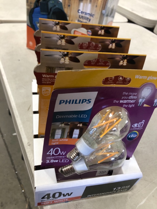 Photo 2 of 40-Watt Equivalent Soft White A15 Dimmable Intermediate Base LED Light Bulb with Warm Glow Dimming Effect (2-Pack)
4 ct