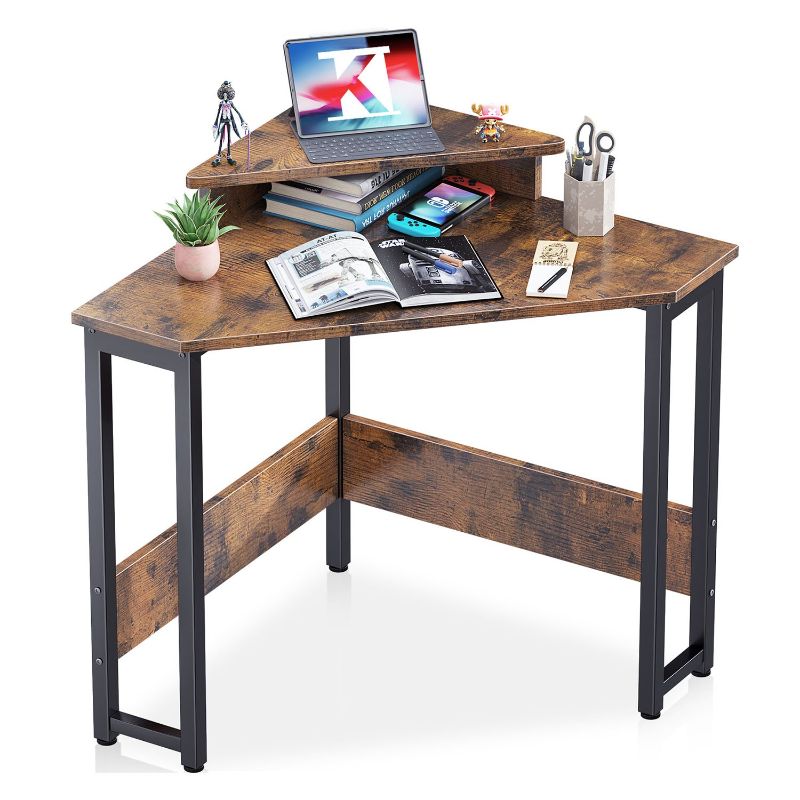 Photo 1 of ODK - Triangle Corner Desk with Monitor Stand
