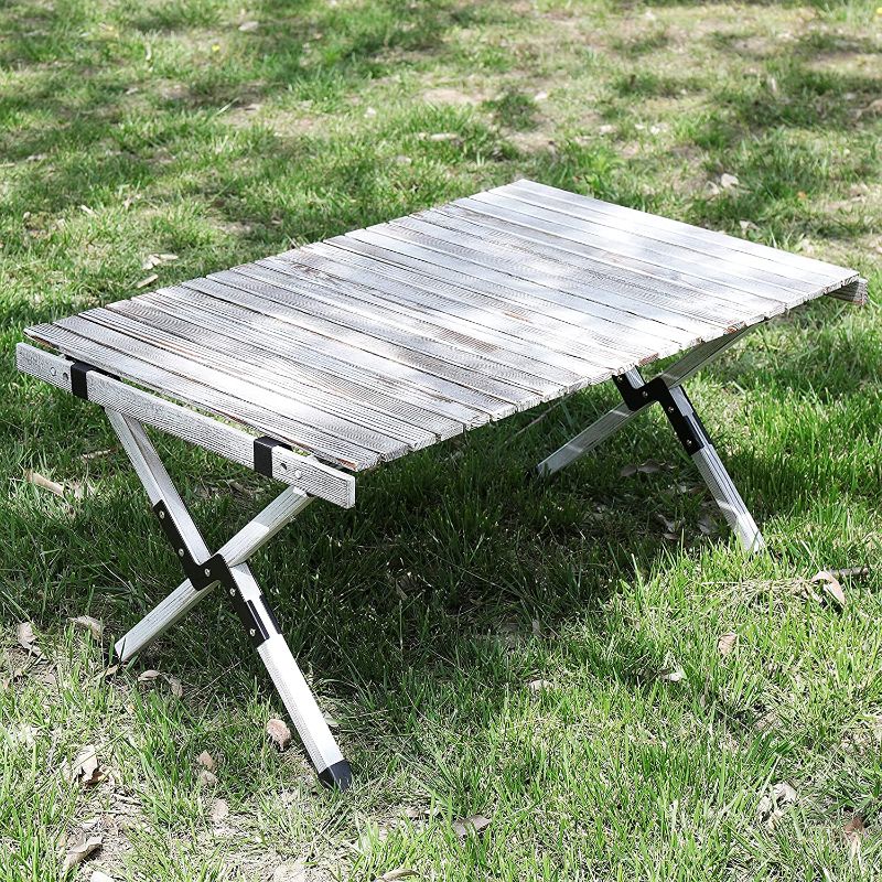 Photo 1 of ZHONGLU CRAFTS Folding Picnic Table Camping Folding Wood Table Camping Table,Portable Outdoor Indoor Wooden Picnic Table,Travel, Beach,Garden BBQ-Table in a Bag(Rustic White)
