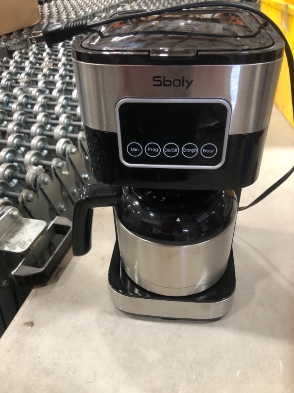 Photo 2 of Sboly Drip Coffee Maker, Programmable Coffee Maker with Thermal Carafe, 8 Cup Coffee Pot with Timer and Strength Control
