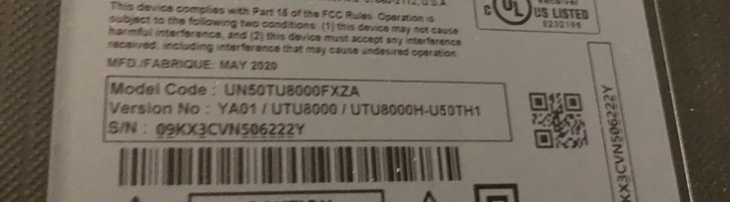 Photo 4 of DAMAGED SAMSUNG 50-inch Class Crystal UHD TU-8000 Series - 4K UHD HDR Smart TV with Alexa Built-in (UN50TU8000FXZA, 2020 Model)
