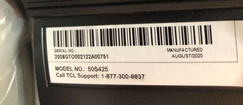 Photo 3 of DAMAGED TCL 50S425 50 Inch 4K Smart LED Roku TV (2019)
