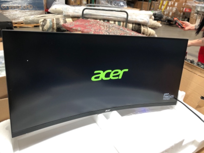 Photo 2 of Acer Nitro XZ342CK Pbmiiphx 34" 1500R Curved WQHD (3440 x 1440) VA Gaming Monitor with AMD Radeon Freesync, VESA Certified DisplayHDR400, 95% sRGB, 144Hz, 1ms VRB (Display Port & 2 x HDMI 2.0 Ports)
