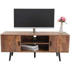 Photo 1 of Generic IWELL Mid-Century Modern TV Stand for TVs up to 55 Inch, Boho TV Console with 2 Storage Cabinet for Living Room, Home Media Ent
