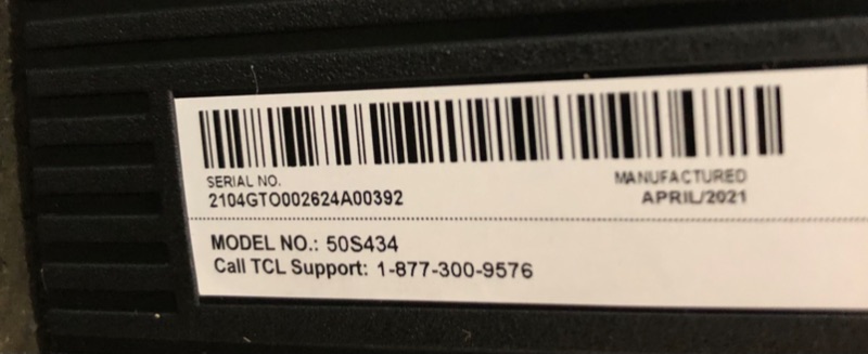 Photo 1 of DAMAGED TCL 50-inch Class 4-Series 4K UHD HDR Smart Android TV - 50S434, 2021 Model
