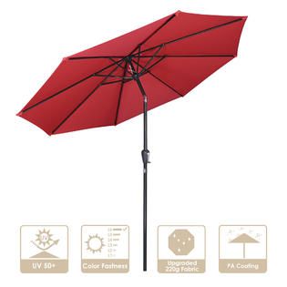 Photo 1 of AplusBuy Yescom 9Ft UV50+ Aluminum Outdoor Table Patio Umbrella with Crank Tilt 3000PA Sunshade Deck Yard Garden Pool Balcony
