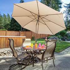 Photo 1 of 9 ft. Market Outdoor Patio Umbrella with Push Button Tilt and Crank in Beige
SIMILAR TO STOCK PHOTO