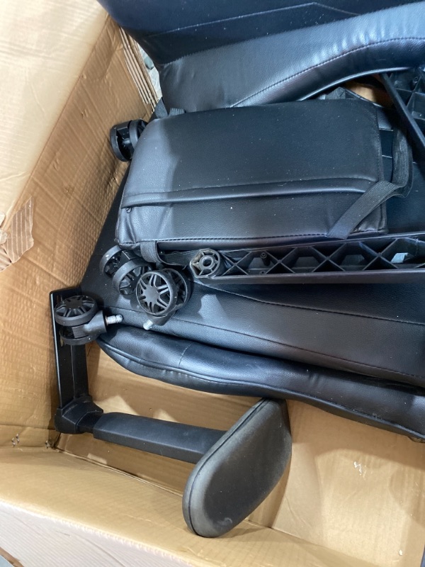 Photo 1 of Musso Executive Swivel Office Chair, High-Back Racing Gaming Chair, Ergonomic Adjustable Computer Desk Chair, PU Leather Task Chair with Headrest and Lumbar Support (Black)

