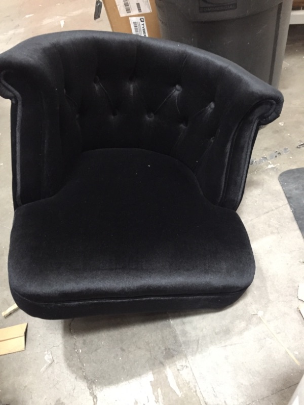 Photo 2 of *USED*
Baxton Studio Wholesale Interiors Flax Victorian Style Velvet Fabric Upholstered Vanity Accent Chair, Black, ?25.59 x 26.37 x 28.75 inches

