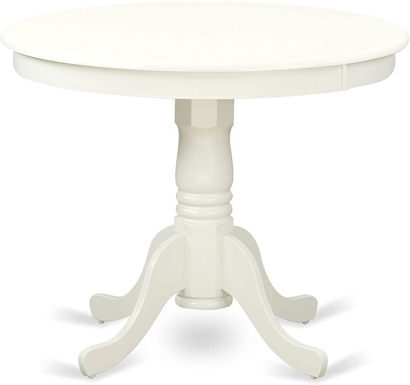 Photo 1 of *table top ONLY*
East West Furniture ANT-LWH-TP Amazing Dinner Table - Linen White Table Top Surface and Linen White Finish legs Solid Wood Frame Dining Table, Length 36 x Width 36 x Height 29.5
