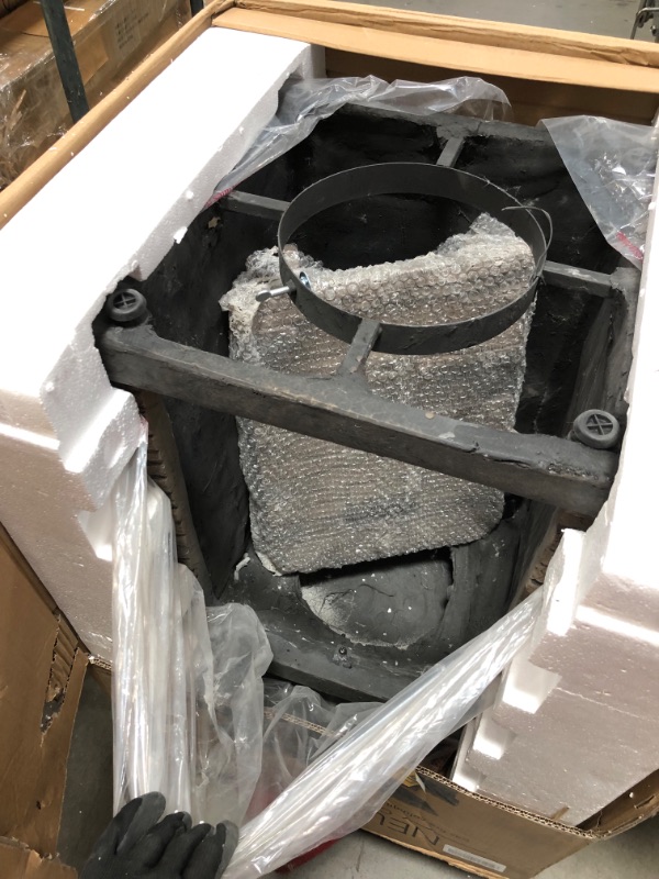 Photo 2 of *item upside down in picture* 
Bond Manufacturing 63172 Newcastle Propane Firebowl Column Realistic Look Firepit Heater Lava Rock 40,000 BTU Outdoor Gas Fire Pit 20 lb, Pack of 1, Natural Stone, 19.49 x 19.49 x 29.13 inches

