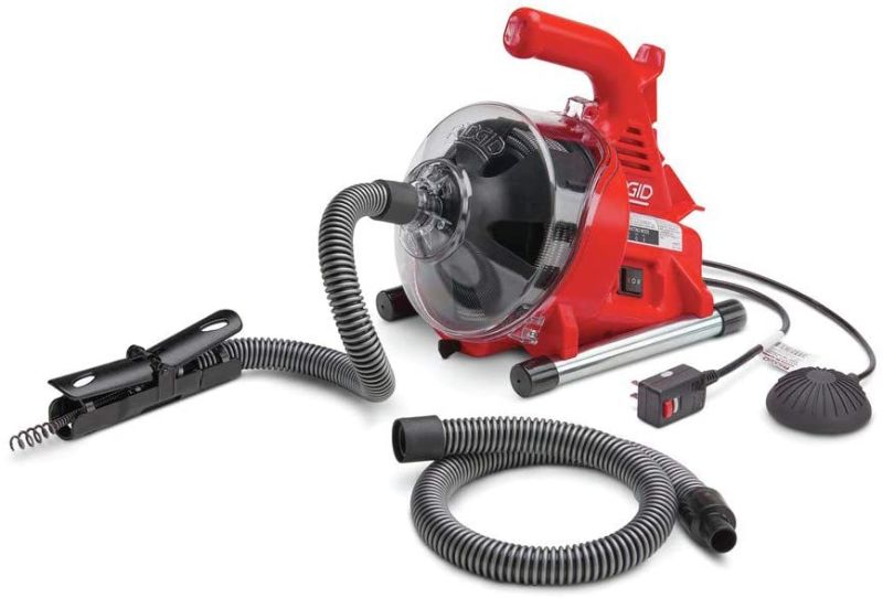 Photo 1 of *USED*
Ridgid 55808 PowerClear Drain Cleaning Machine 120V Drain Cleaner Cleans Tub, Shower or Sink Blockages from 3/4" to 11/2" diameter, Red

