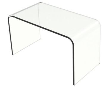 Photo 1 of Acrylic Clear Modern C-Style Vertical End Table, 33" x 27" x 9"
