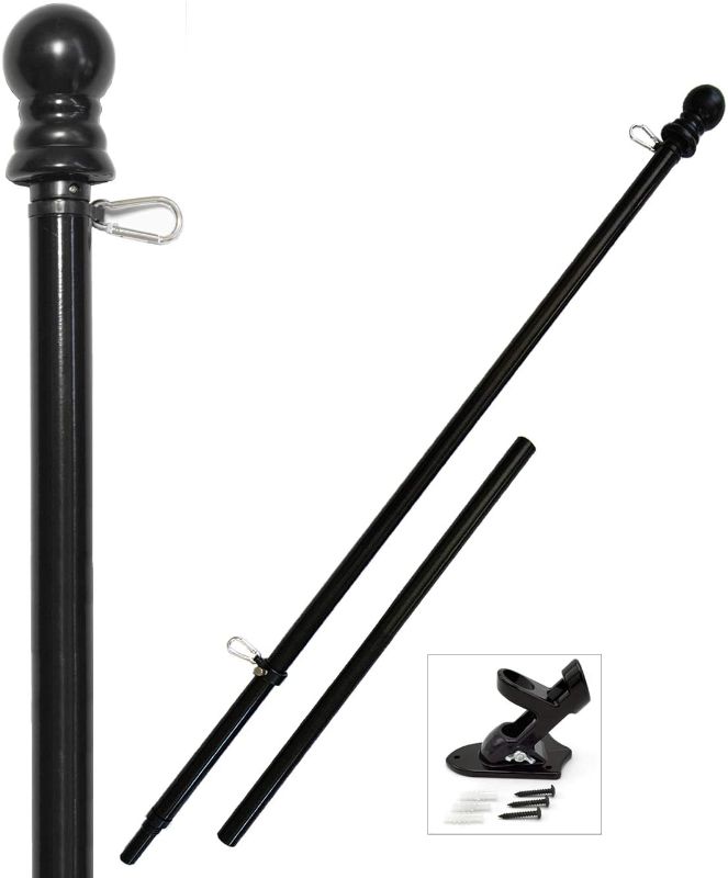 Photo 1 of *USED*
American Signature 5ft Heavy-Duty Flag Pole Kit for House - Includes Aluminum Tangle Free 5' Spinning Flagpole and Outdoor Wall Mount Flagpole Holder Bracket (Black)
