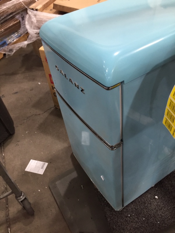 Photo 2 of NOT FUNCTIONAL PARTS ONLY 
Galanz - Retro 3.1 Cu. Ft. Mini Fridge - Blue