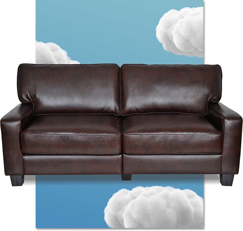 Photo 1 of *INCOMPLETE, MISSING PARTS, MISSING HARDWARE*
Serta® RTA Monaco Bonded Leather Sofa, 77"W, Brown