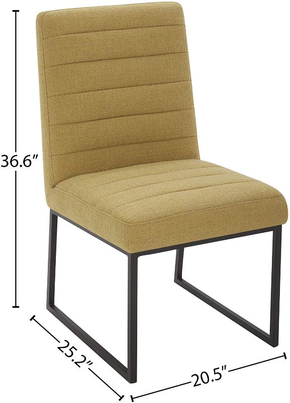 Photo 1 of Amazon Brand – Rivet Decatur Modern Upholstered Dining Chair, 21"W, Lemongrass
