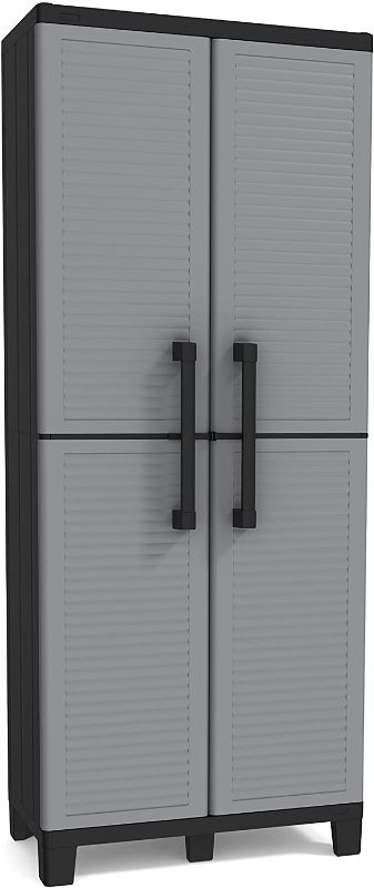 Photo 1 of *USED*
Keter Storage Cabinet with Doors and Shelves-Perfect for Garage and Basement Organization, Grey, 12 Sq Ft, 26.77 in. L x 14.96 in. W x 67.32 in. H
