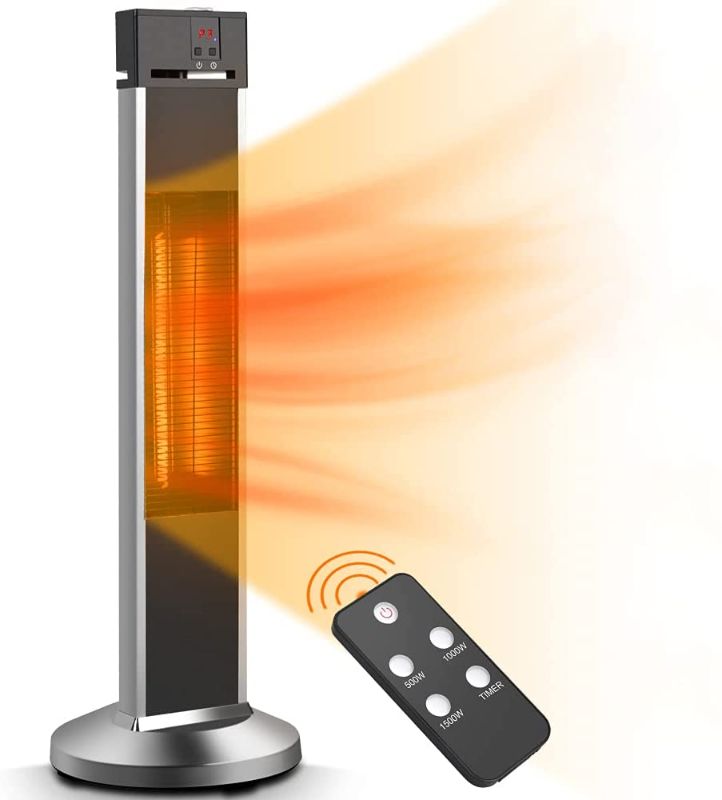 Photo 1 of *SEE notes*
Patio Heater-Trustech Space Heater Infrared Heater w/Remote, 24 Timing Auto Shut Off Radiant Heater, 500/1000/1500W, Super Quiet 3s Instant Warm Vertical Electric Heater for Big Room Backyard
