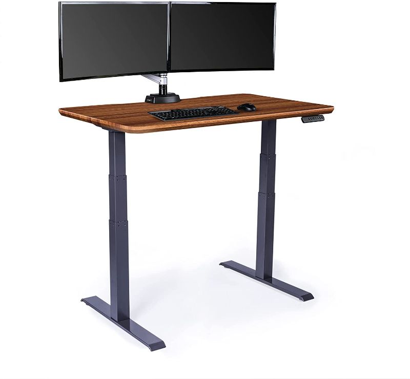 Photo 1 of  Electric Standing Desk 60" x 30" - Dual Motor Sit to Stand Desk - Push Button Memory Settings - Solid Top with 3-Stage Adjustable Steel Legs - Work or Home Office Desk
