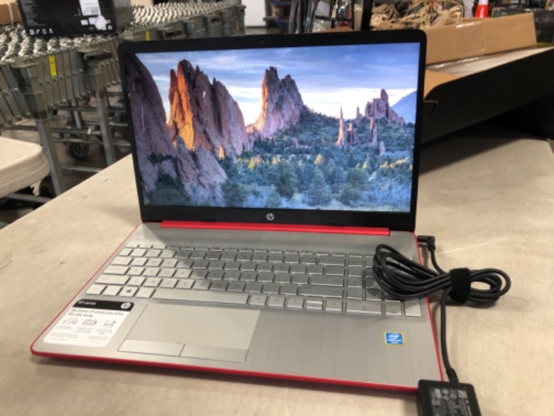 Photo 2 of HP 2020 15.6 inches HD LED Display, Intel Pentium Gold 6405U, 4GB DDR4 RAM 500GB HDD, Windows 10 - Scarlet Red TESTED AND FUNCTIONS