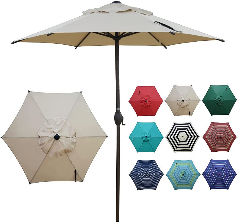 Photo 1 of Abba Patio 7.5' Patio Umbrella Market Umbrella Outdoor Table Umbrella with Push Button Tilt & Crank for Patio