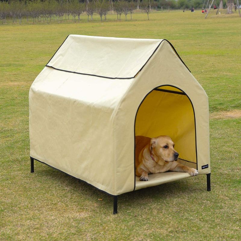 Photo 1 of Basics Elevated Portable Pet House, Large (51 x 41 x 34 Inches), Khaki