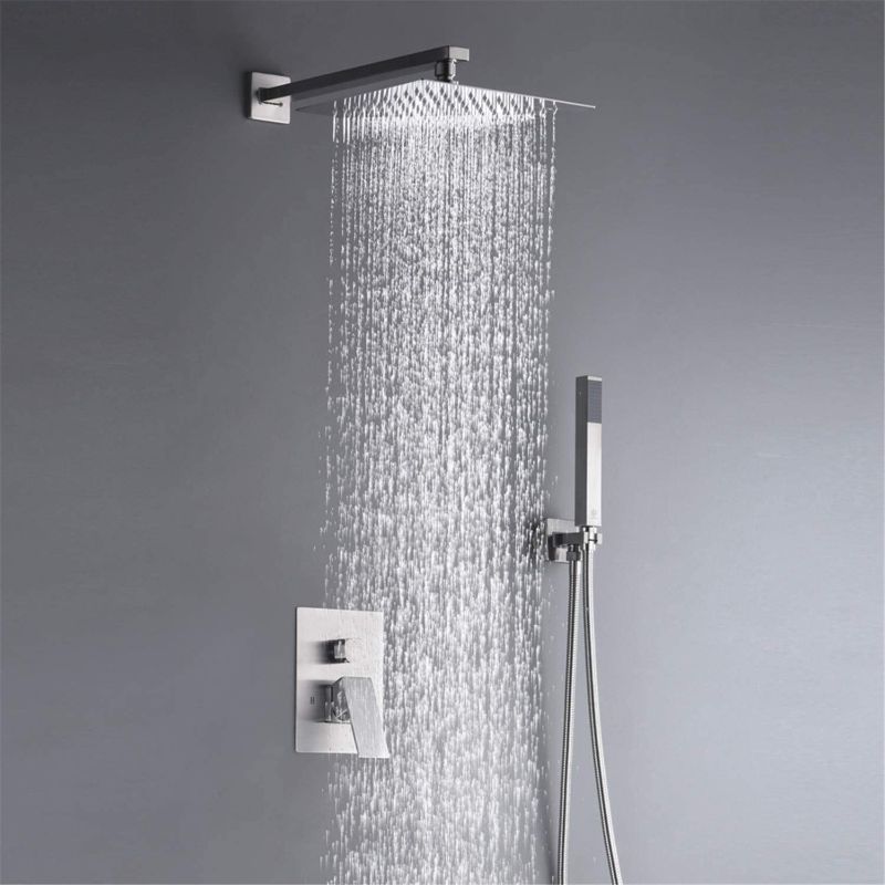 Photo 1 of 10 Inches Rain Shower System Complete Shower Faucet Set Wall Mounted Rainfall Shower Head with Handheld Rough-in Valve Body and Trim kit
SIMILAR TO STOCK PHOTO