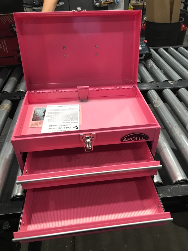 Photo 3 of Apollo Tools DT5010P 2-Drawer Steel Chest Pink
