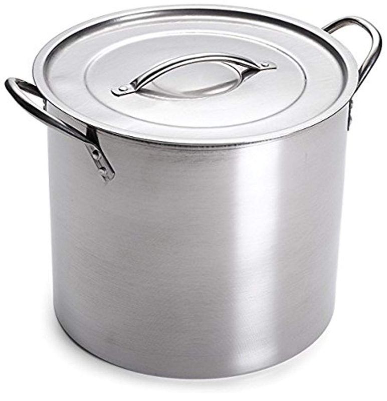 Photo 1 of 5 Gallon Stainless Steel Stock Pot with Lid, 12.5 x 12.5 x 11.5
